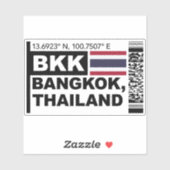 Sticker BKK Bangkok Boarding Pass - Thailand Travel (Feuille)