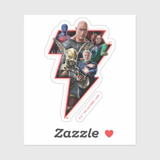 Sticker Black Adam Group Lightning Graphic (Feuille)