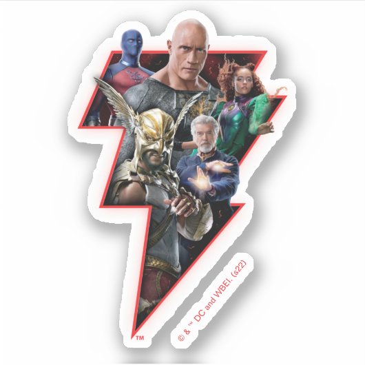 Sticker Black Adam Group Lightning Graphic (Devant)