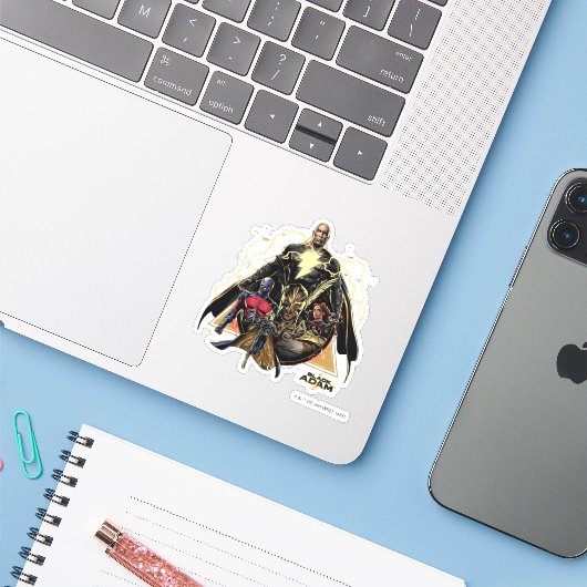 Sticker Black Adam Triangular Group Graphic (Ordinateur portable avec iPhone)