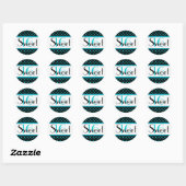Sticker Black and Aqua Polka Dot Sweet 16 (Feuille)