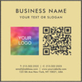 Sticker Black And Gold QR Code Business Logo Text Medium (Devant)