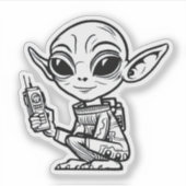 Sticker Black and White Alien (Devant)