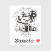 Sticker Black and White Axolotday Party Personnaliser (Feuille)
