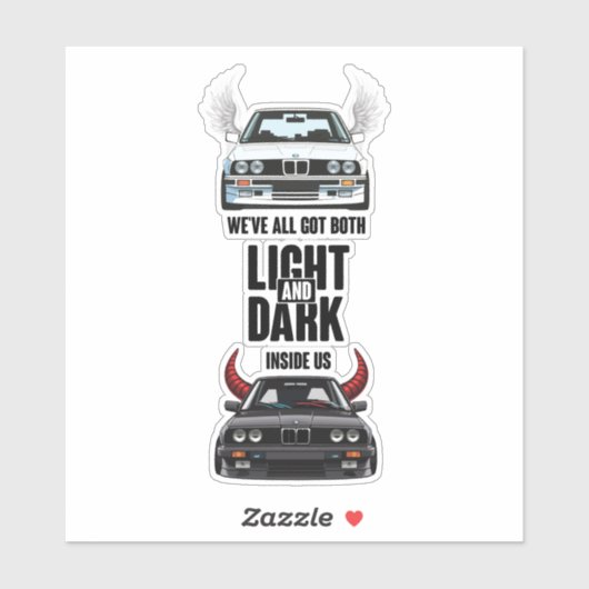 Sticker Black and white BMW E30 (Feuille)