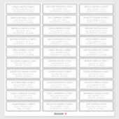 Sticker Black and White Elegant Chic Guest Names Adresse (Feuille)