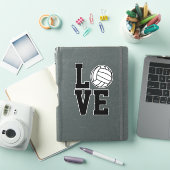 Sticker Black and White Love Volleyball Vinyl Decal (Couverture iPad)