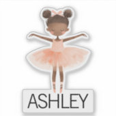 Sticker Black ballerina nom personnalisé (Devant)