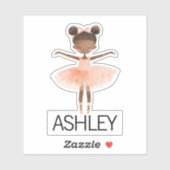 Sticker Black ballerina nom personnalisé (Feuille)
