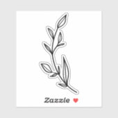 Sticker Black Botanical Branch with Leaves Transparent (Feuille)
