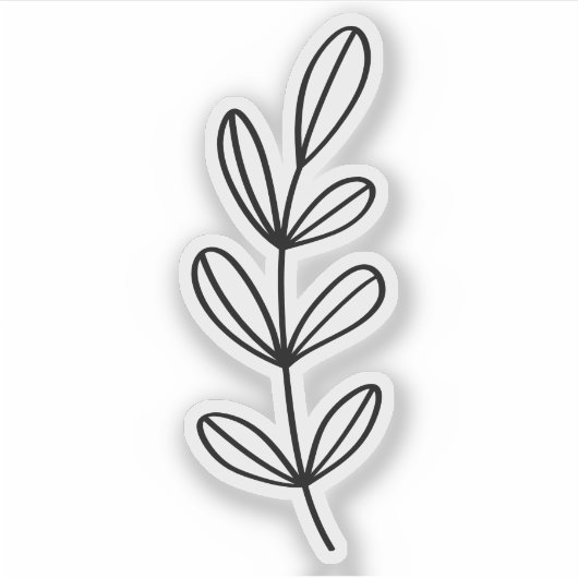 Sticker Black Botanical Custom Cut transparent (Devant)