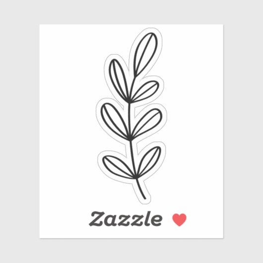 Sticker Black Botanical Custom Cut transparent (Feuille)