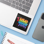 Sticker Black Brick Graffiti I Love You (Ordinateur portable avec iPhone)