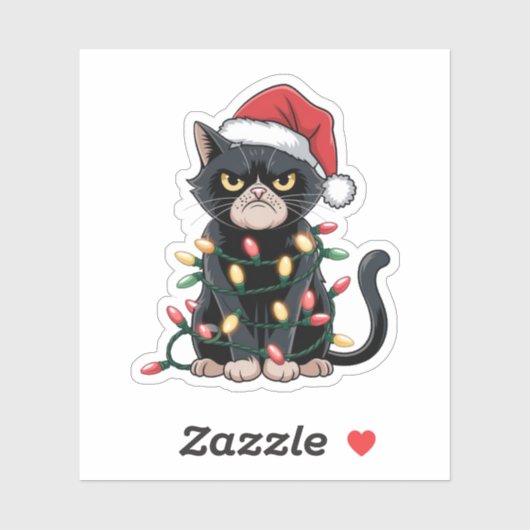 Sticker Black Cat Christmas Edition (Feuille)