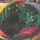 Sticker Black Cat Green Dragon (Devant)