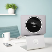 Sticker Black circle with white circle TEMPLATE, (Ordinateur portable sur le bureau)