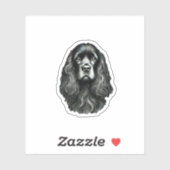 Sticker Black Cocker Spaniel (Feuille)