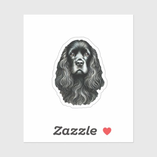 Sticker Black Cocker Spaniel (Feuille)