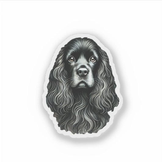 Sticker Black Cocker Spaniel (Devant)