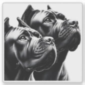 Sticker Black Dogs Posing in Artistic Close-Up Portrait (Devant)