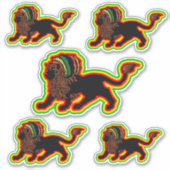 Sticker Black Dreadlock Rasta Lion Art (Devant)