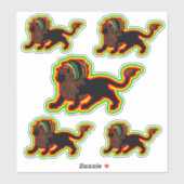 Sticker Black Dreadlock Rasta Lion Art (Feuille)