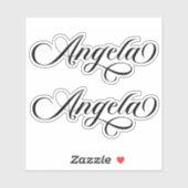 Sticker Black Elegant Letting Angela (Feuille)