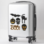Sticker Black et Orange Éffrayant Cute Halloween Felt Look (Sur valise)