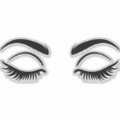 Sticker Black Eyelashes Lashes Beauté Lash (Devant)