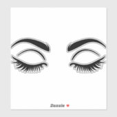 Sticker Black Eyelashes Lashes Beauté Lash (Feuille)