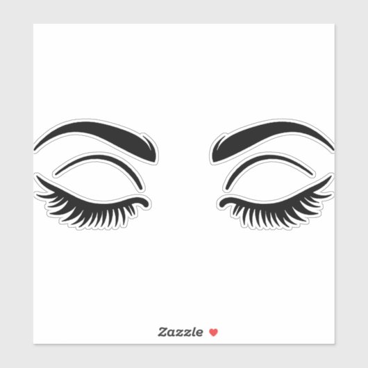 Sticker Black Eyelashes Lashes Beauté Lash (Feuille)