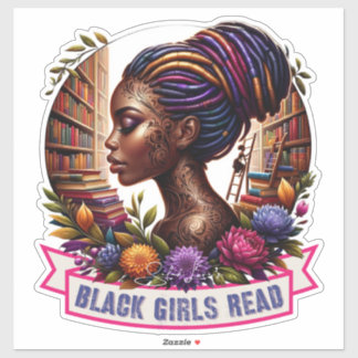 Sticker Black Girls Read | Feuille d'autocollant 14x14 Kis