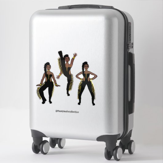 Sticker Black Gold Fringe Dancer #1 (Sur valise)