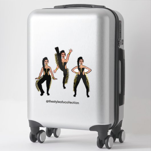 Sticker Black Gold Fringe Dancer #2 (Sur valise)