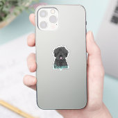 Sticker Black Golden Doodle Nom du chien personnalisé (Téléphone)