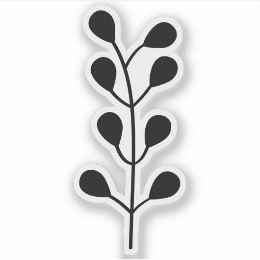 Sticker Black Greenery Branch Cutom Cut Transparent (Devant)