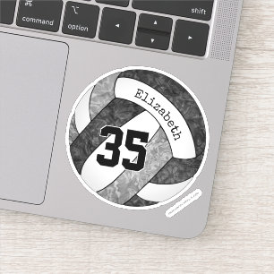 Sticker black grey girls volleyball w nom du joueur