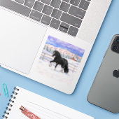Sticker Black Gypsy Vanner Irlandais Cob Brouillon Cheval  (Ordinateur portable avec iPhone)