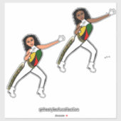 Sticker Black History Month Tri Color Dancers #2 (Feuille)