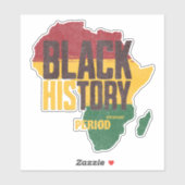 Sticker Black History Period Africa Map Cultural supporter (Feuille)