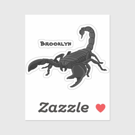 Sticker Black hungry scorpion (Feuille)