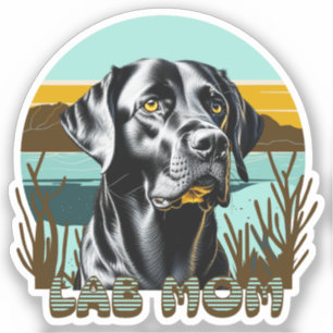 Sticker Black Lab Lab Mom Chien Personnalisé