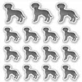 Sticker Black Labrador Retriever mignon Chiens de dessin (Devant)