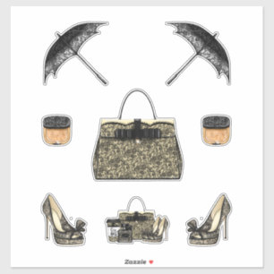 Sticker Black Lace Women Decals Planner Carnet Journal