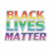 Sticker Black Lives Matt Rainbow typographie lgbt pride (Devant)
