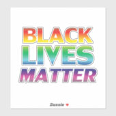 Sticker Black Lives Matt Rainbow typographie lgbt pride (Feuille)