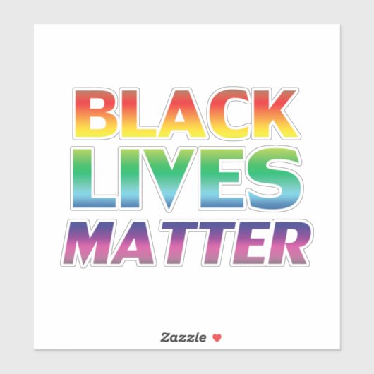 Sticker Black Lives Matt Rainbow typographie lgbt pride (Feuille)