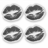Sticker Black Matte Kiss Lips Valentine's Day Custom Cut (Devant)