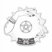 Sticker Black Mystic Fortune Teller Mystical Crystal Party (Devant)