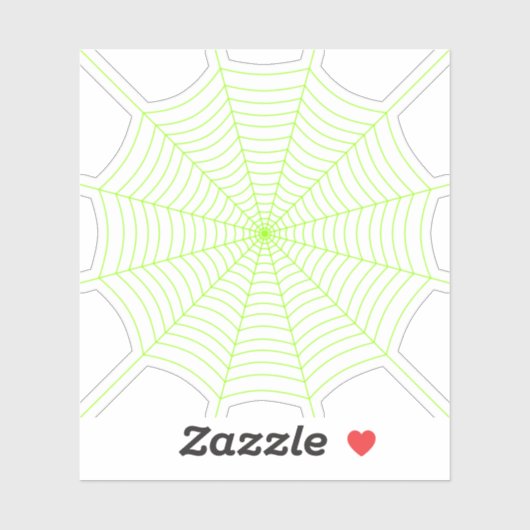 Sticker Black neon vert toile d'araignée Halloween motif (Feuille)